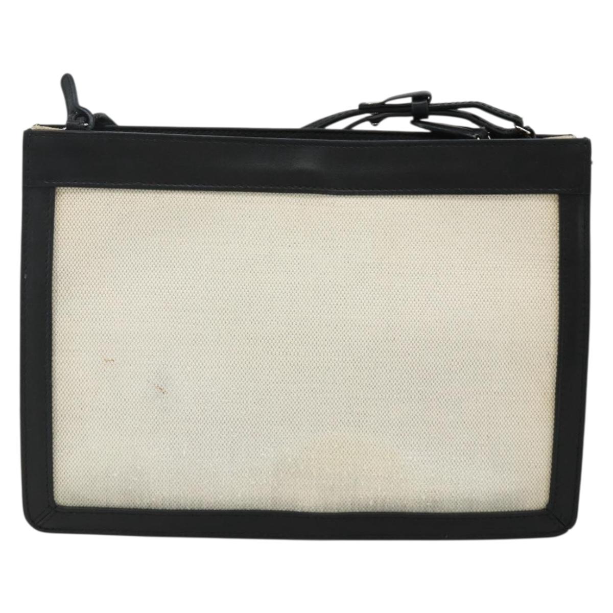 BALENCIAGA Shoulder Bag Canvas Black White 339937 Auth ka4118