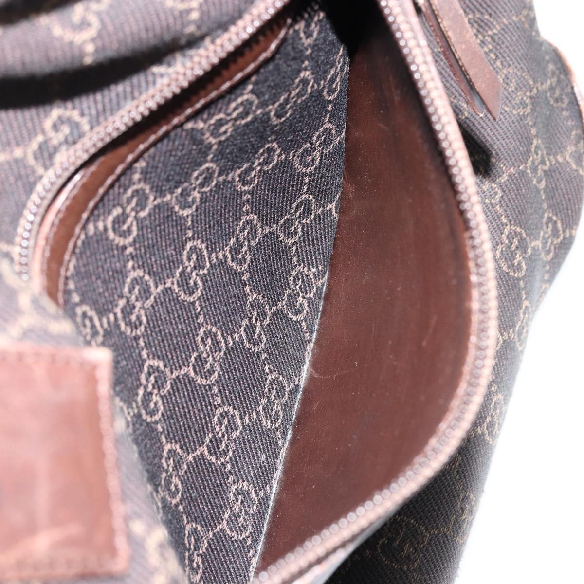 GUCCI GG Canvas Tote Bag Brown Silver 28892 Auth ka4120