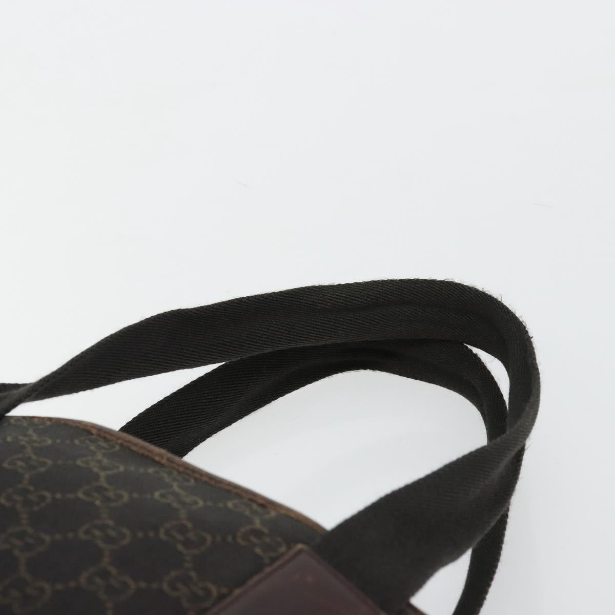 GUCCI GG Canvas Tote Bag Brown Silver 28892 Auth ka4120