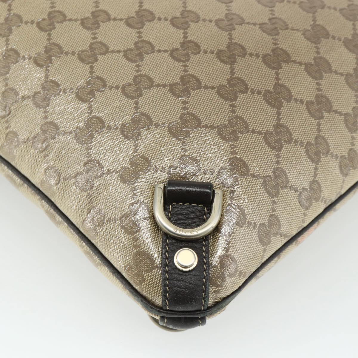 GUCCI GG Crystal Abbey Bag Coated Canvas Outlet Gold Brown 268642 Auth ka4121