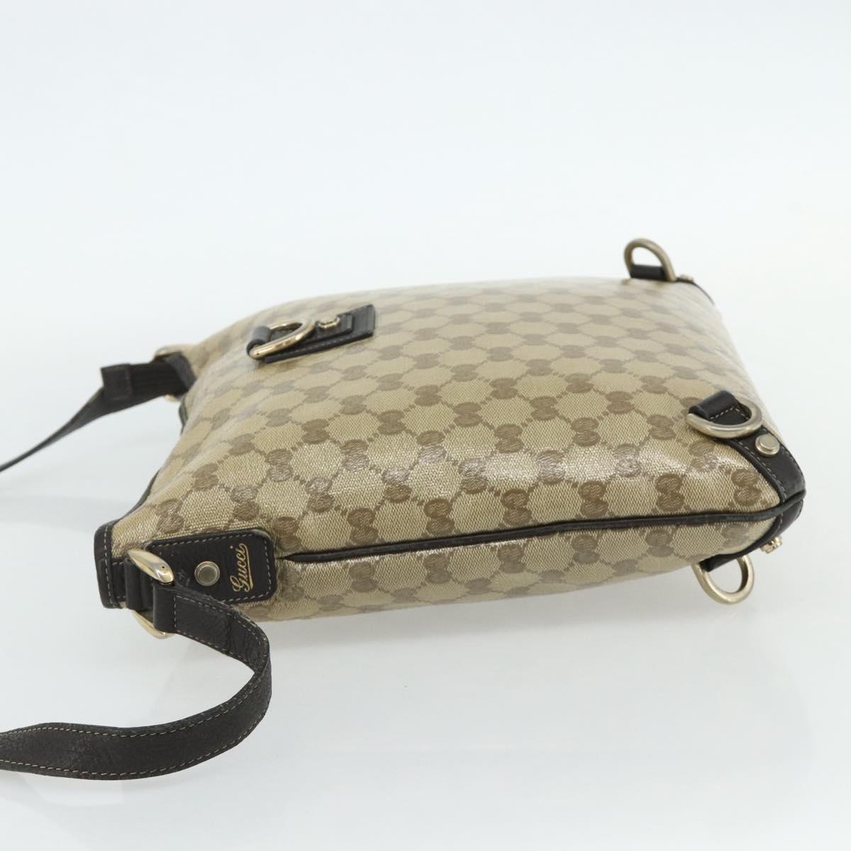 GUCCI GG Crystal Abbey Bag Coated Canvas Outlet Gold Brown 268642 Auth ka4121