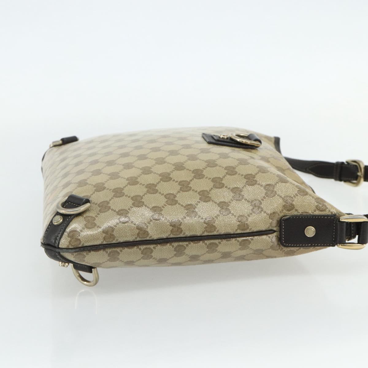 GUCCI GG Crystal Abbey Bag Coated Canvas Outlet Gold Brown 268642 Auth ka4121