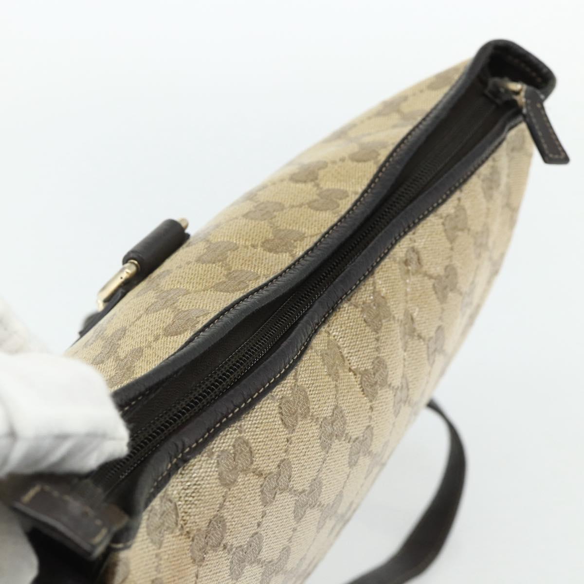 GUCCI GG Crystal Abbey Bag Coated Canvas Outlet Gold Brown 268642 Auth ka4121
