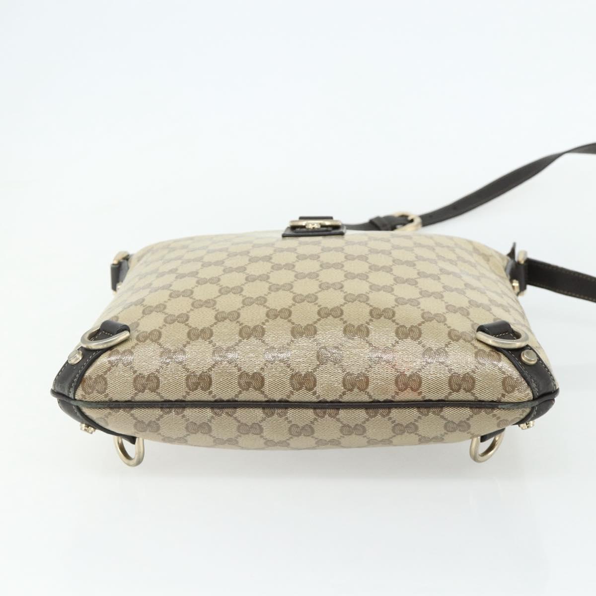 GUCCI GG Crystal Abbey Bag Coated Canvas Outlet Gold Brown 268642 Auth ka4121