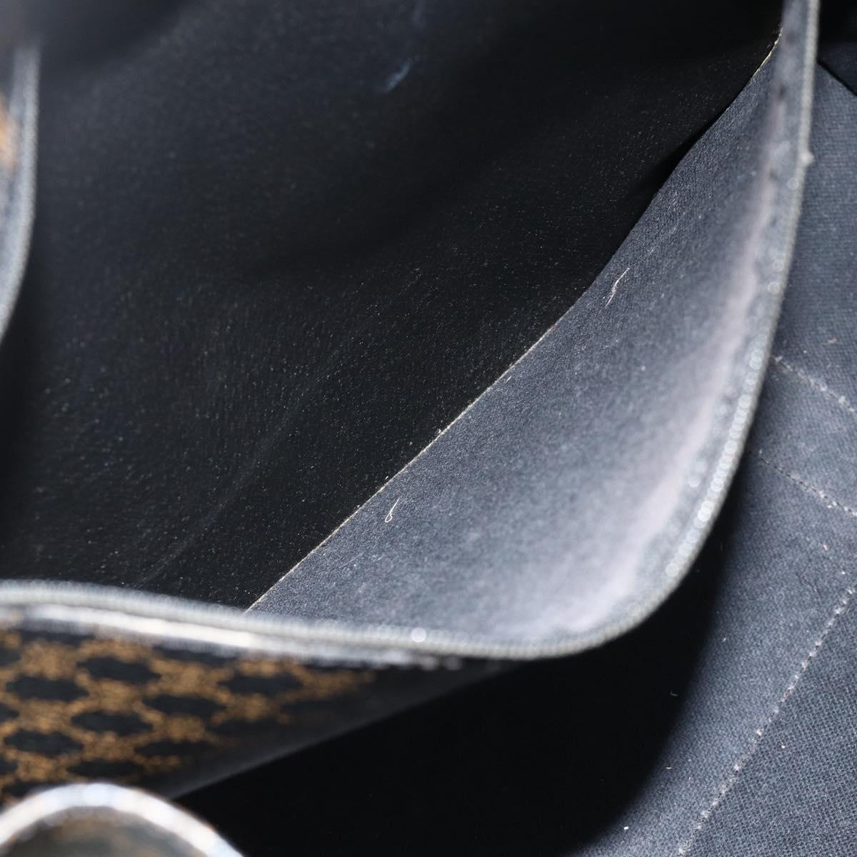CELINE Macadam Canvas Tote Bag PVC Leather Black Gold Auth ka4128A