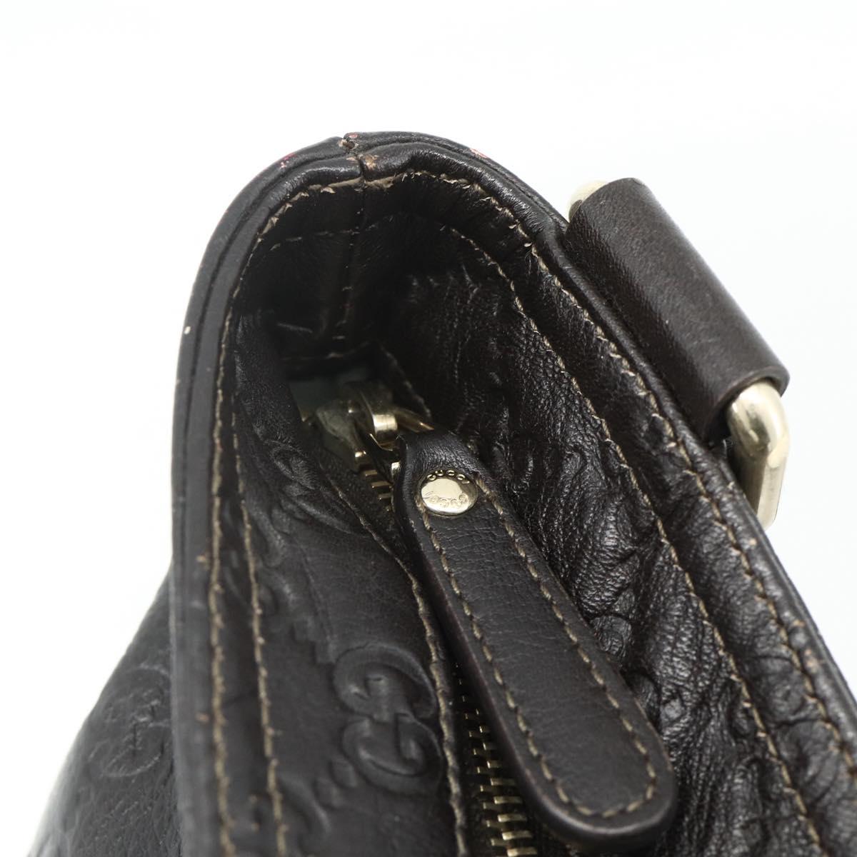 GUCCI GG Canvas Guccissima Shoulder Bag Leather Brown Gold 201446 Auth ka4129