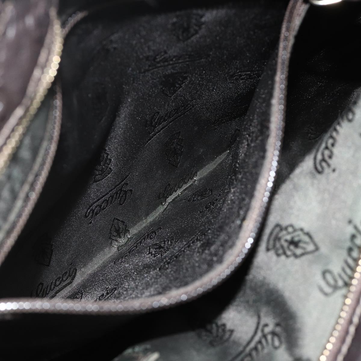 GUCCI GG Canvas Guccissima Shoulder Bag Leather Brown Gold 201446 Auth ka4129
