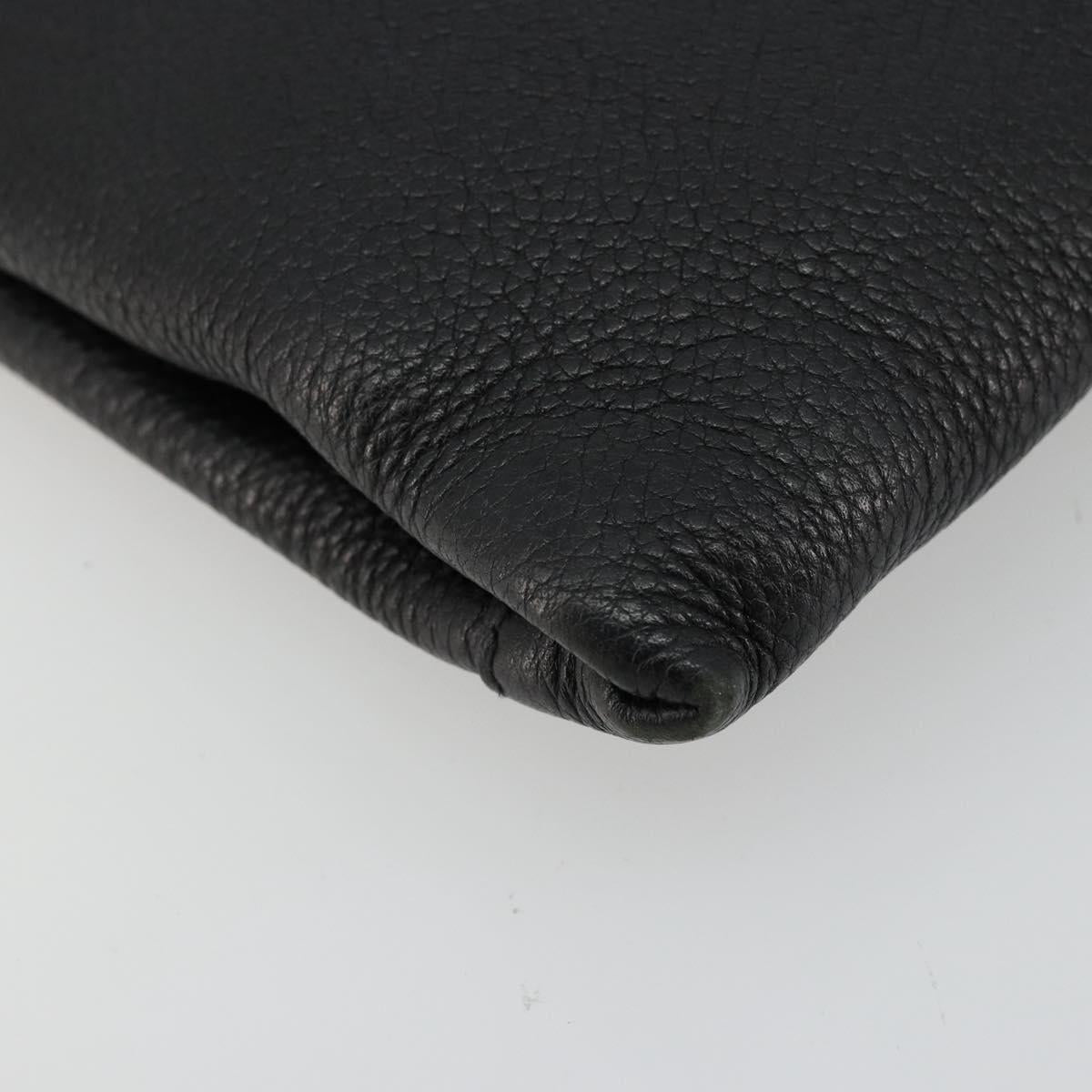 PRADA Vitterodino Shoulder Bag Leather Black Gold Auth ka4130
