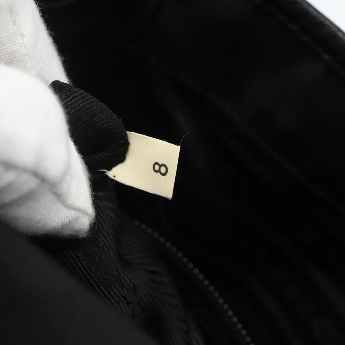 PRADA Shoulder Bag Nylon Leather Black Silver Auth ka4132A