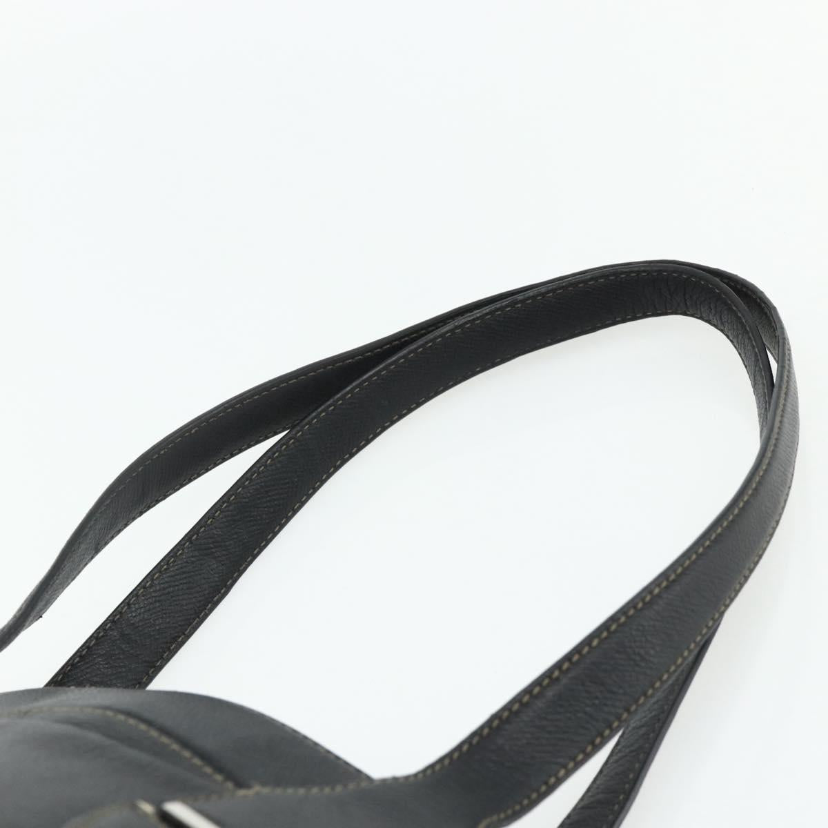 Salvatore Ferragamo Tote Bag Leather Black Silver Auth ka4136