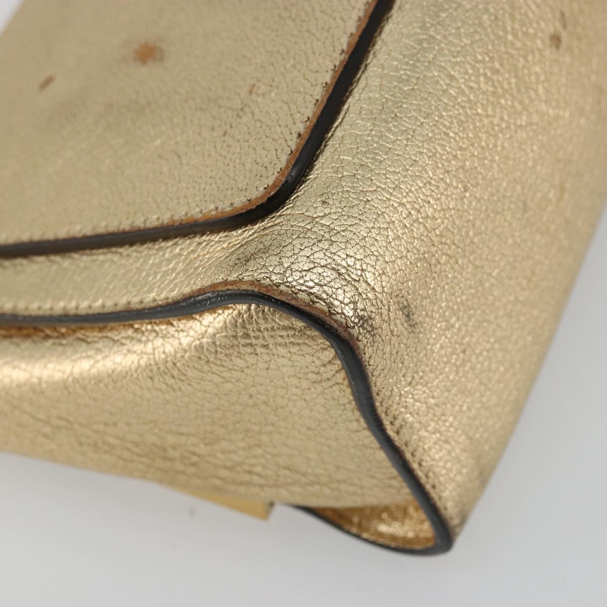 Chloe Chain Shoulder Bag Leather Gold Auth ka4137A