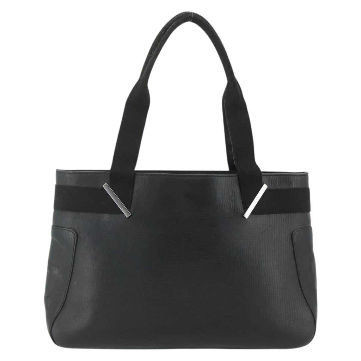 GUCCI Hand Bag Leather Black Silver 73983 Auth ka4138