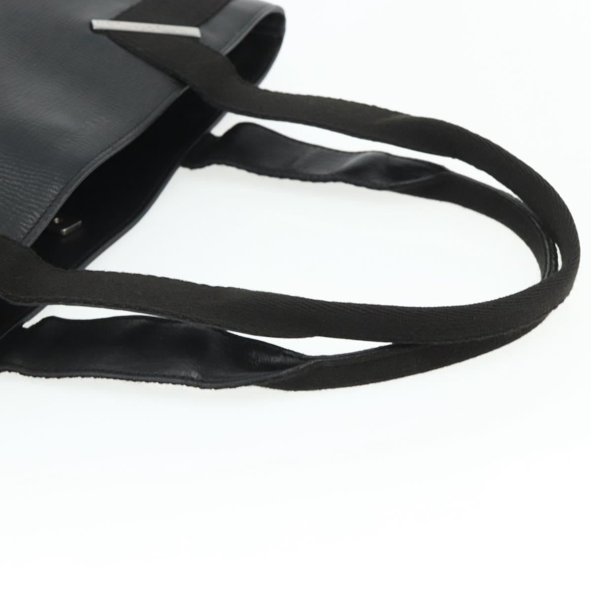 GUCCI Hand Bag Leather Black Silver 73983 Auth ka4138