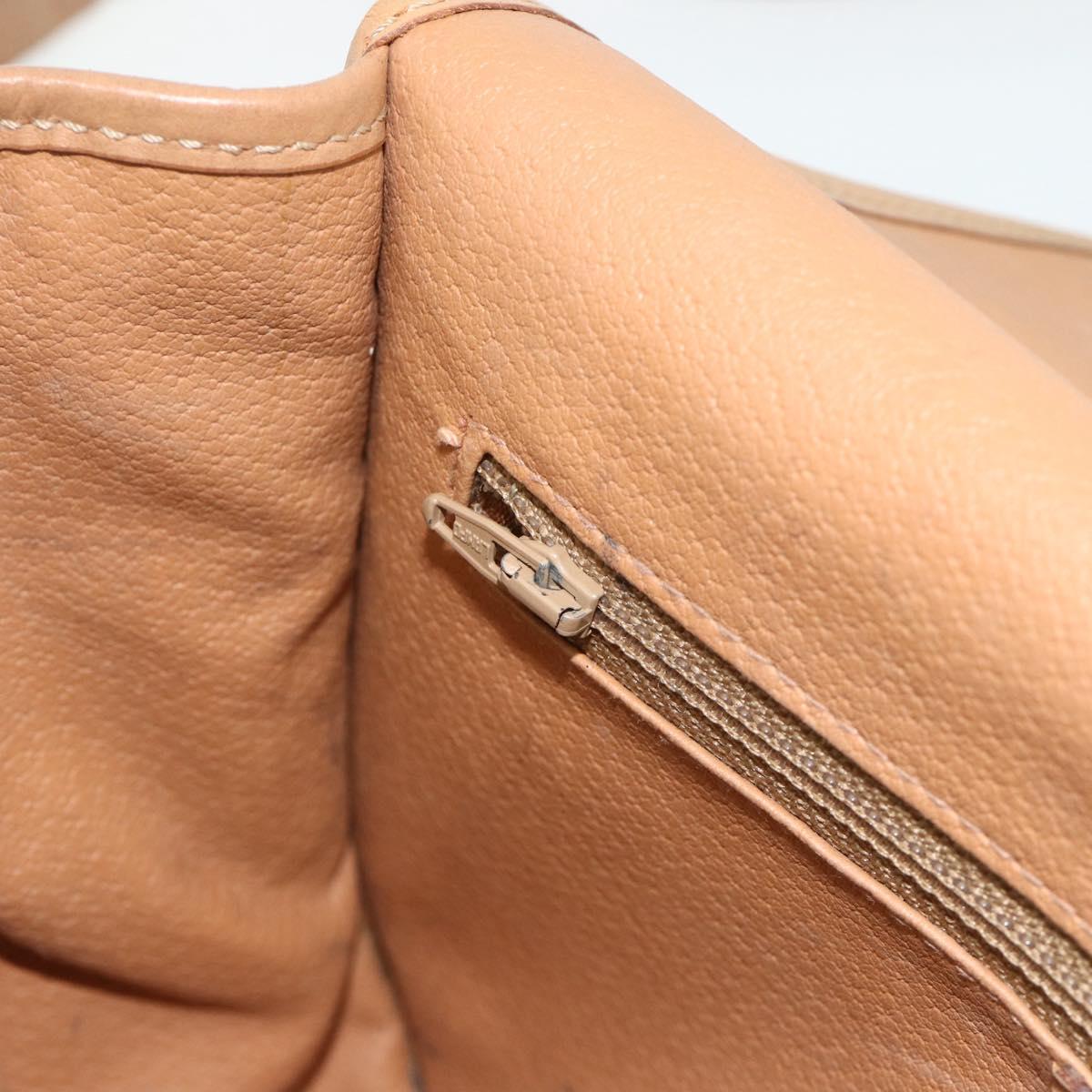 CELINE Macadam Canvas Shoulder Bag PVC Leather Brown Gold Auth ka4144