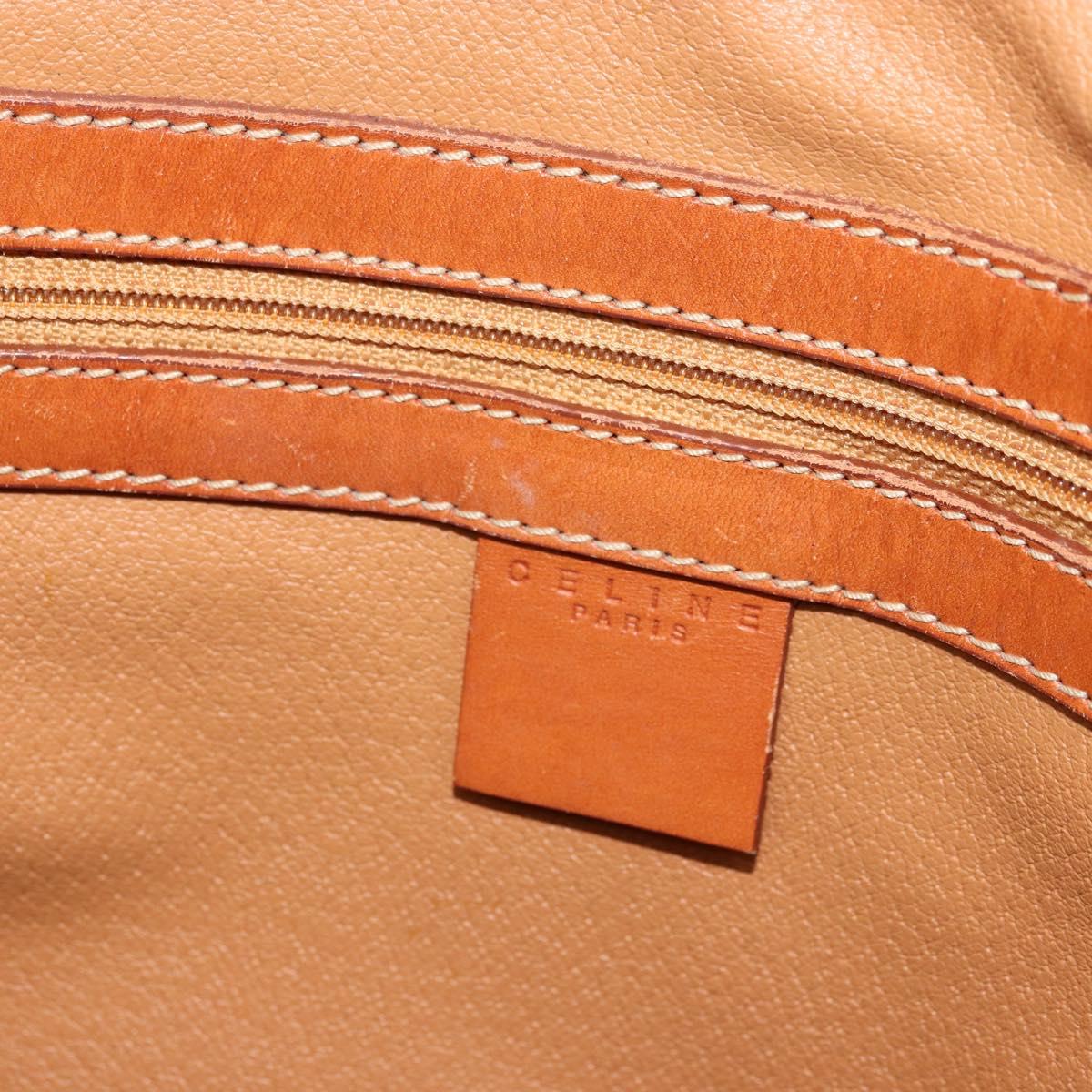 CELINE Macadam Canvas Tote Bag PVC Leather Brown Gold Auth ka4149
