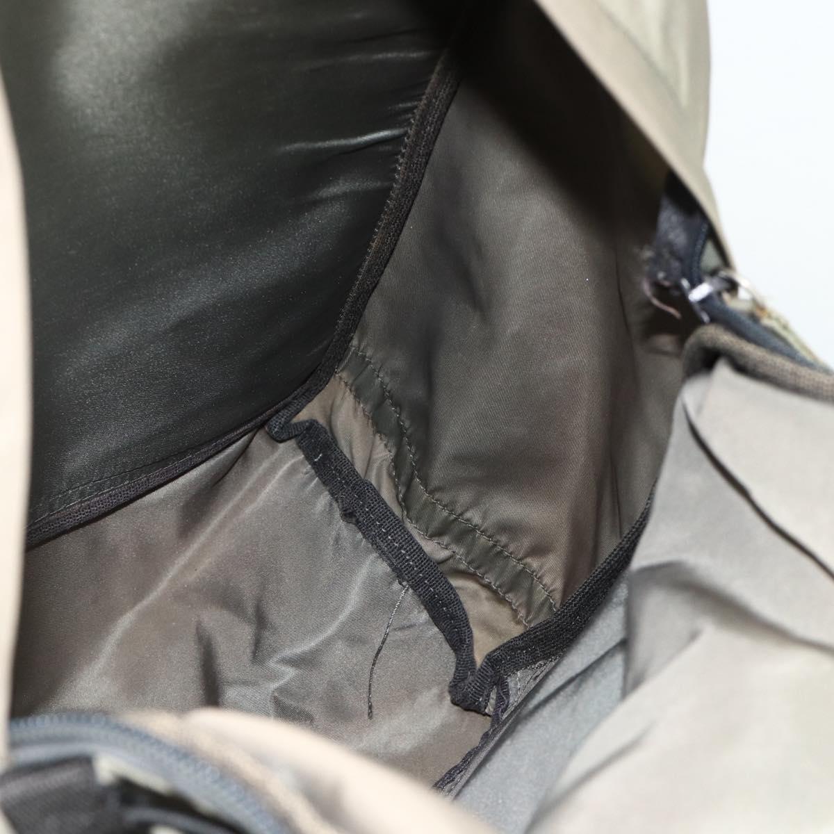 PRADA Backpack Nylon Khaki Silver Auth ka4156