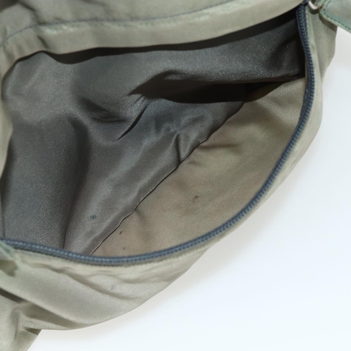 PRADA Backpack Nylon Khaki Silver Auth ka4156