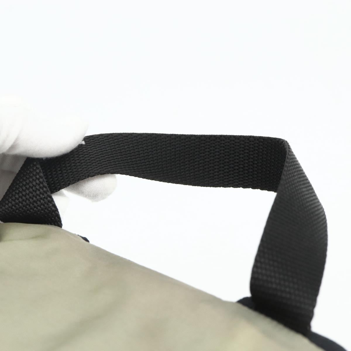 PRADA Backpack Nylon Khaki Silver Auth ka4156