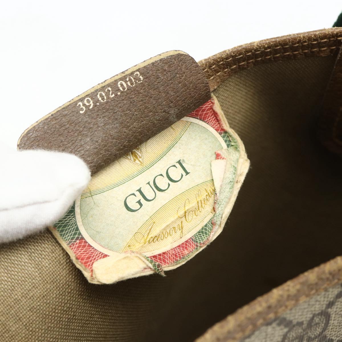 GUCCI GG Supreme Web Sherry Line Tote Bag PVC Beige Gold 39 02 003 Auth ka4157