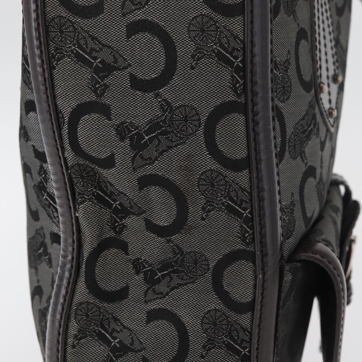 CELINE C Sulky Tote Bag Canvas Gray Silver Auth ka4159