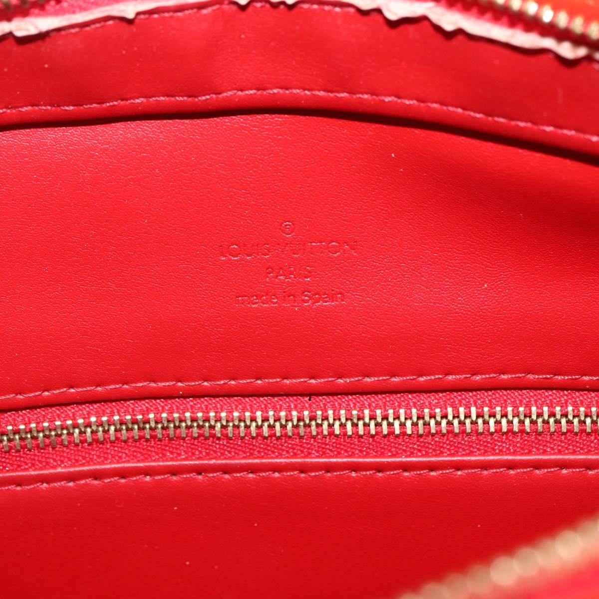 LOUIS VUITTON Monogram Vernis Houston Hand Bag Rouge M91092 LV Auth ka416