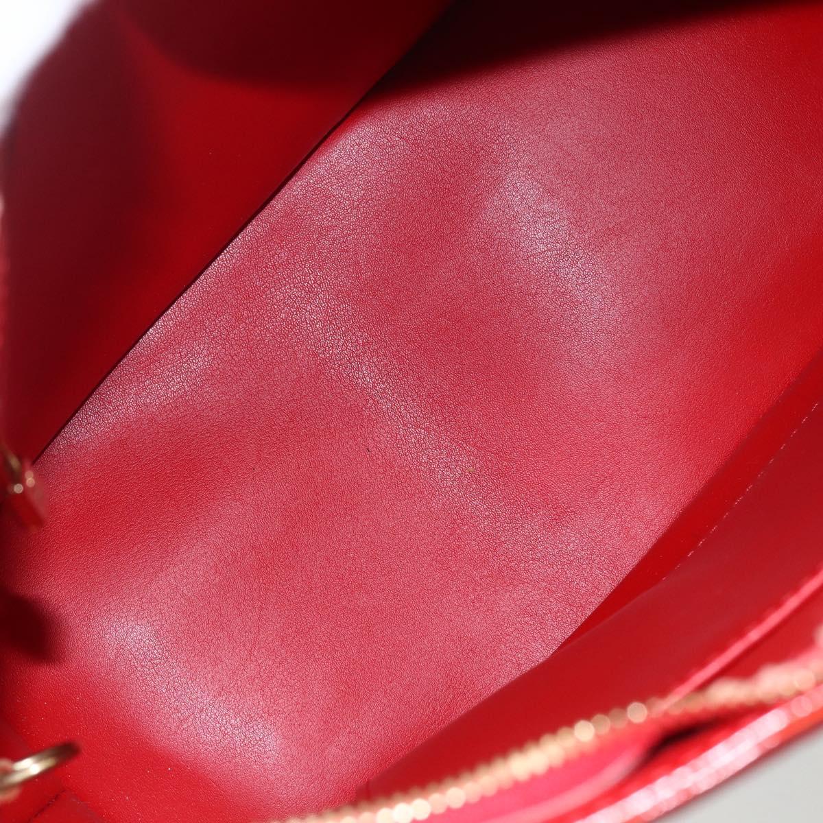 LOUIS VUITTON Monogram Vernis Houston Hand Bag Rouge M91092 LV Auth ka416