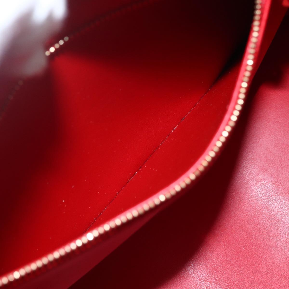 LOUIS VUITTON Monogram Vernis Houston Hand Bag Rouge M91092 LV Auth ka416