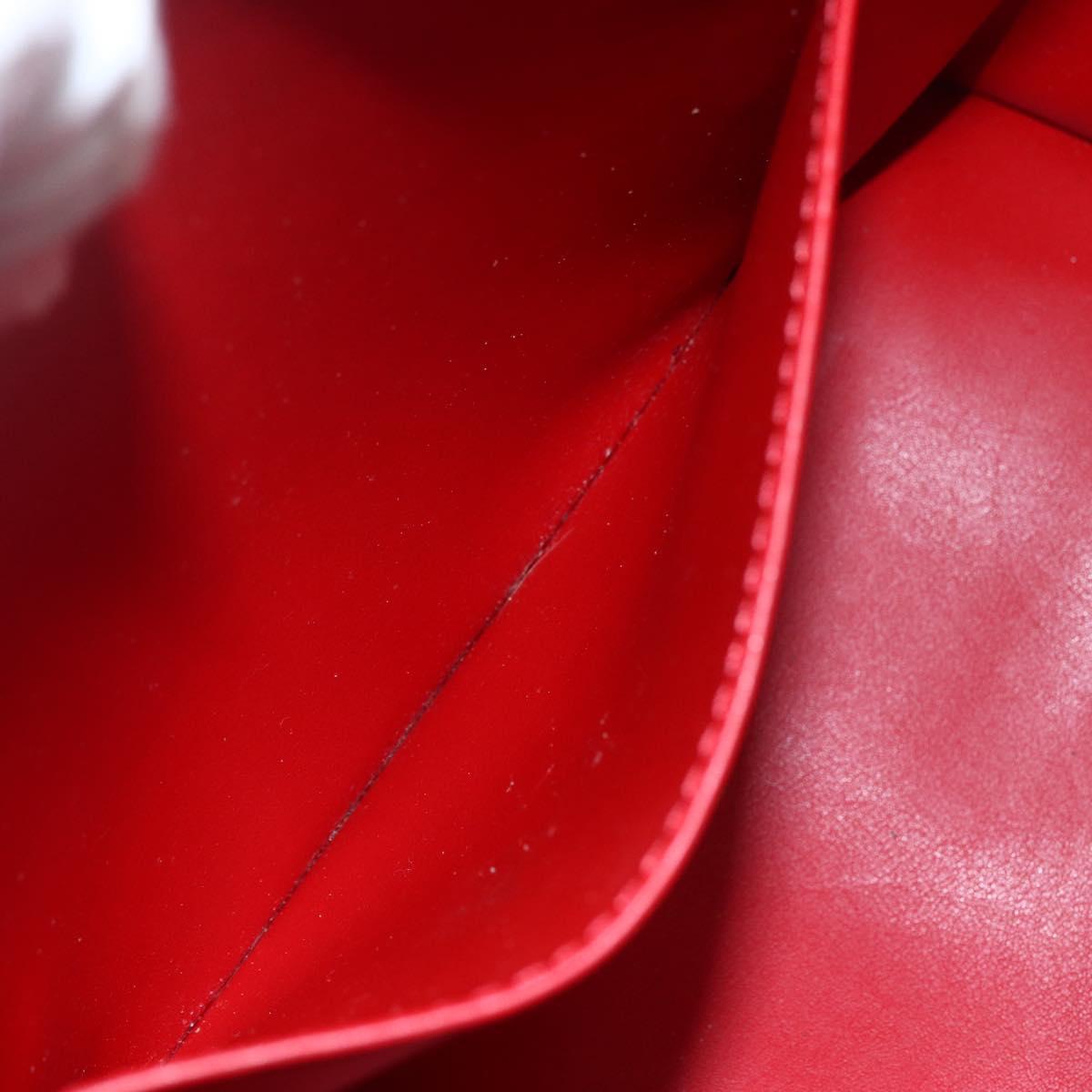 LOUIS VUITTON Monogram Vernis Houston Hand Bag Rouge M91092 LV Auth ka416