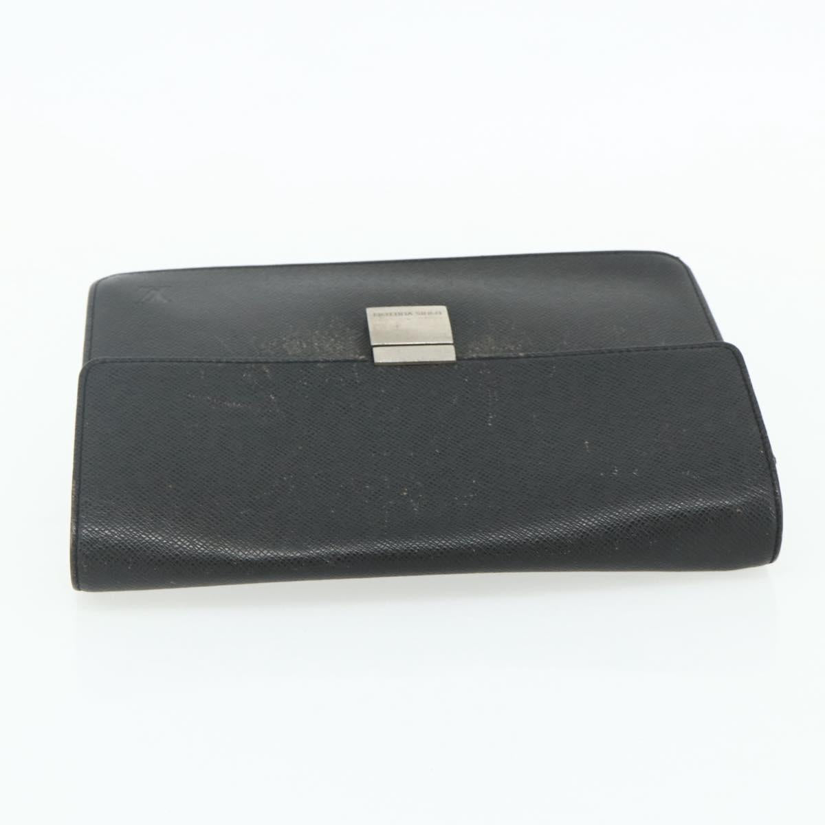 LOUIS VUITTON Taiga Selenga Clutch Bag Ardoise M30782 LV Auth ka4166