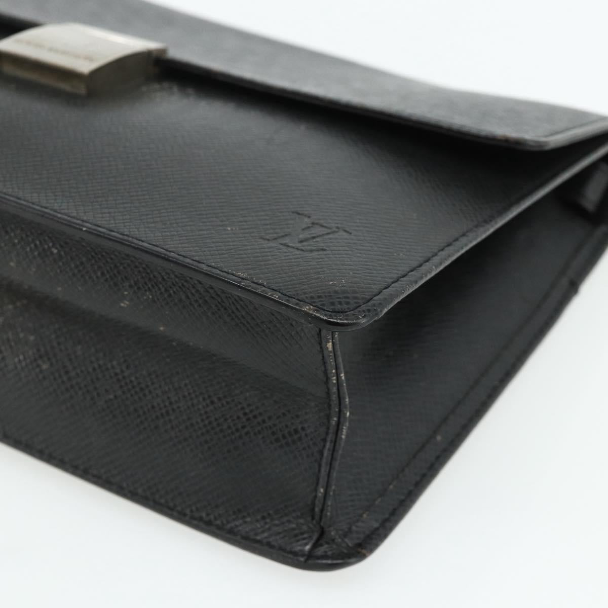 LOUIS VUITTON Taiga Selenga Clutch Bag Ardoise M30782 LV Auth ka4166