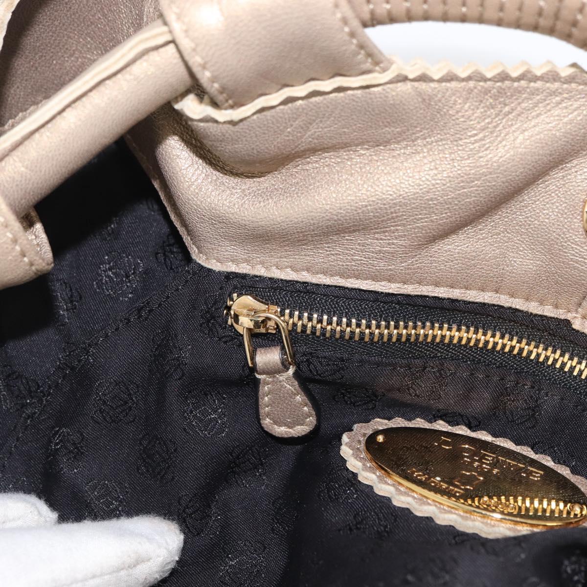 LOEWE Nappa Aire Anagram Hand Bag Leather Gold Auth ka4168A