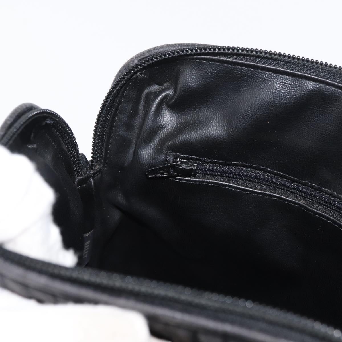 BALLY Chain Shoulder Bag Leather Black Gold Auth ka4169A