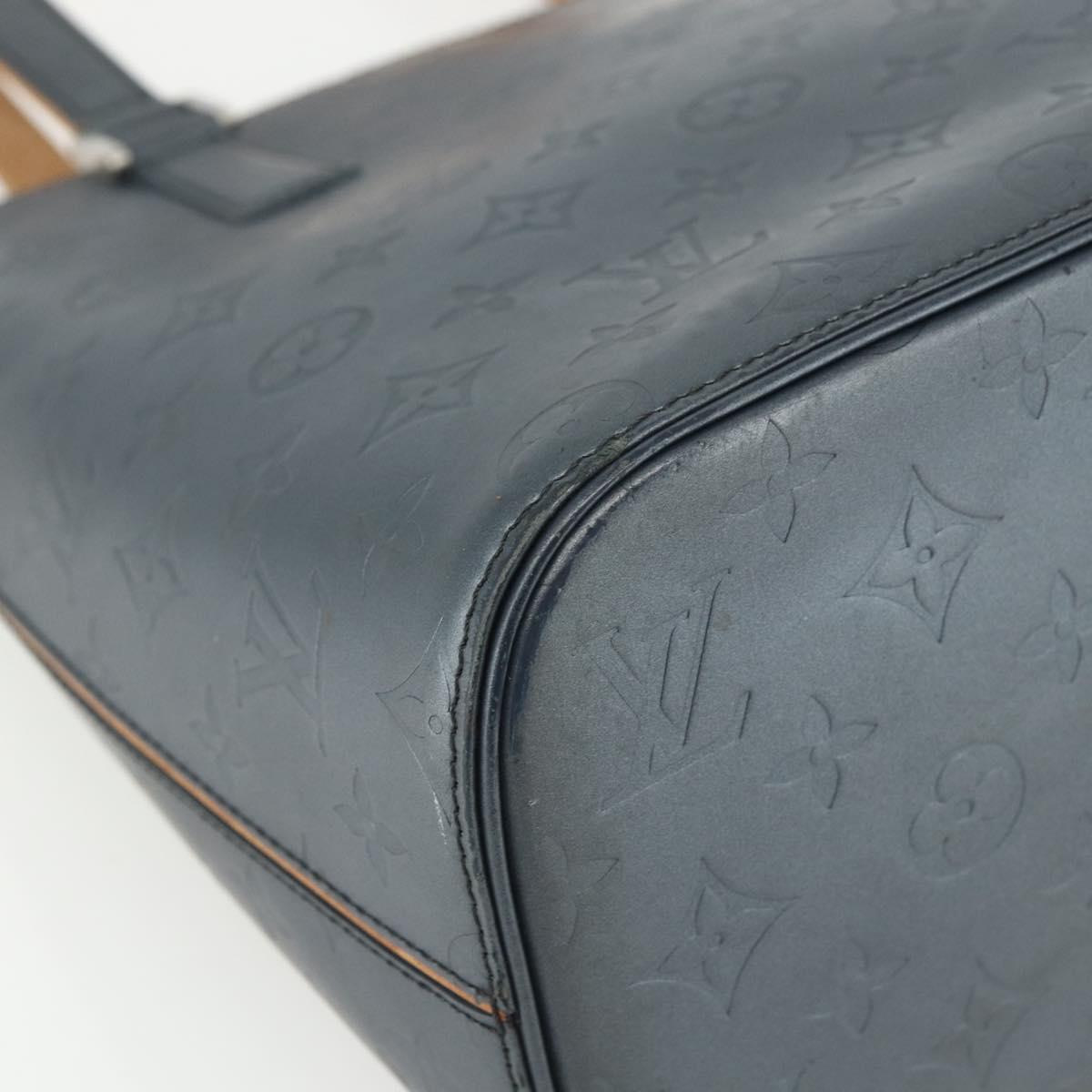 LOUIS VUITTON Monogram Mat Stockton Tote Bag Noir M55112 LV Auth ka417