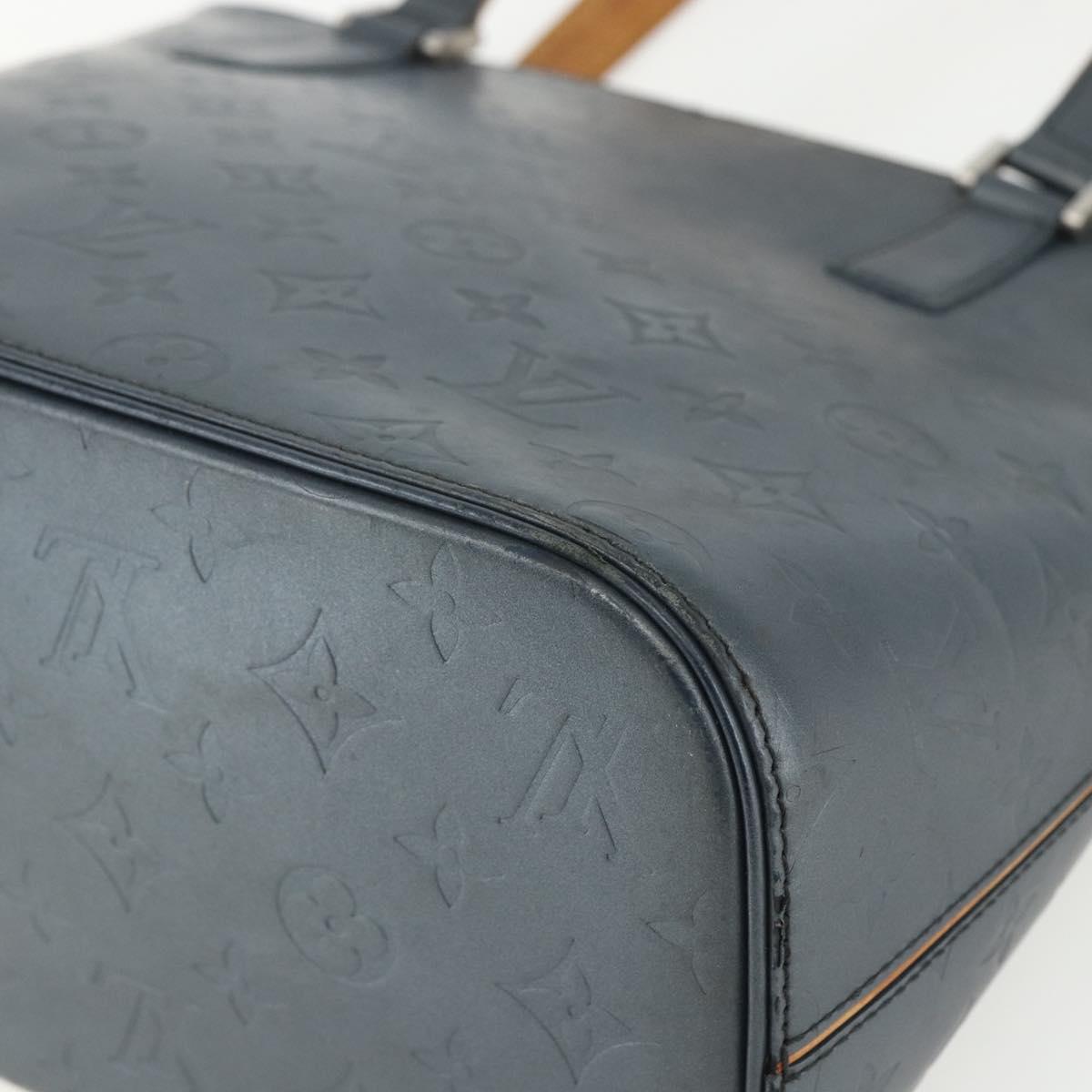 LOUIS VUITTON Monogram Mat Stockton Tote Bag Noir M55112 LV Auth ka417