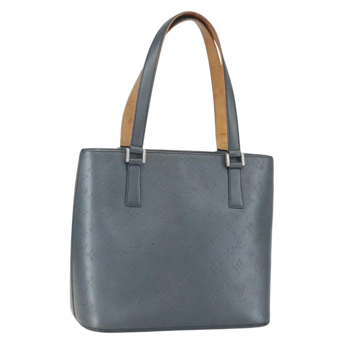 LOUIS VUITTON Monogram Mat Stockton Tote Bag Noir M55112 LV Auth ka417