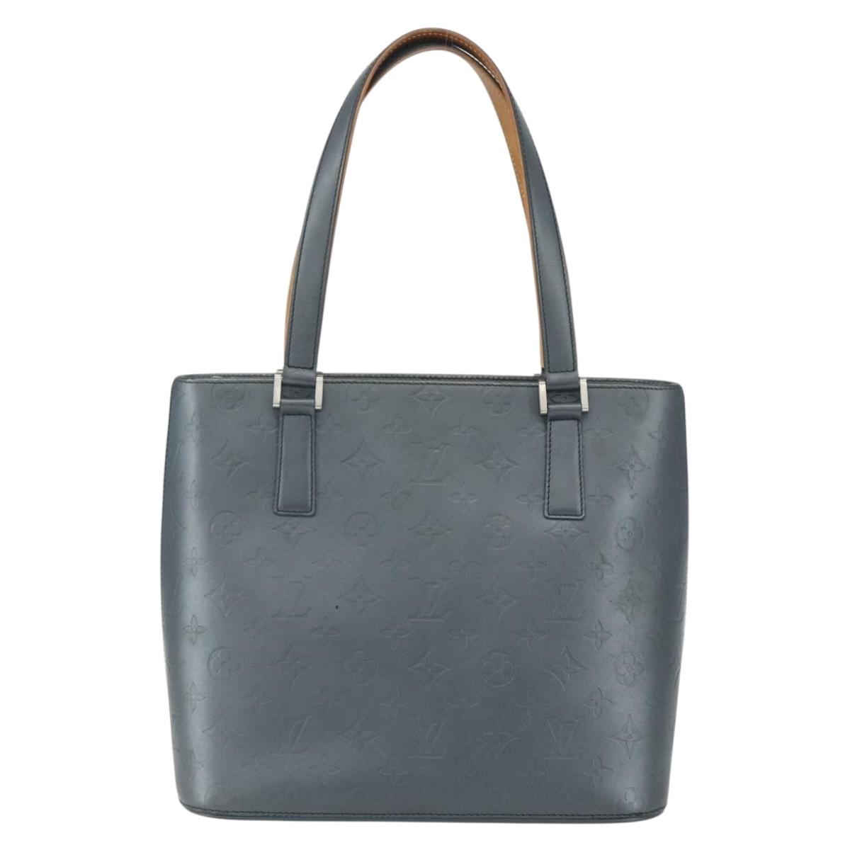 LOUIS VUITTON Monogram Mat Stockton Tote Bag Noir M55112 LV Auth ka417