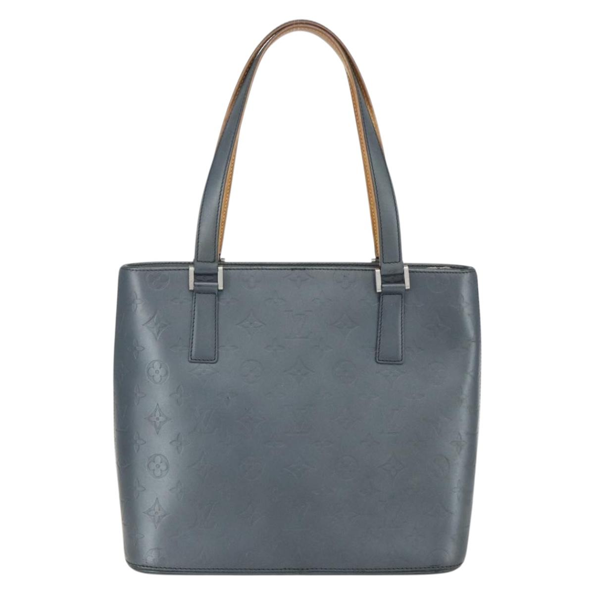 LOUIS VUITTON Monogram Mat Stockton Tote Bag Noir M55112 LV Auth ka417