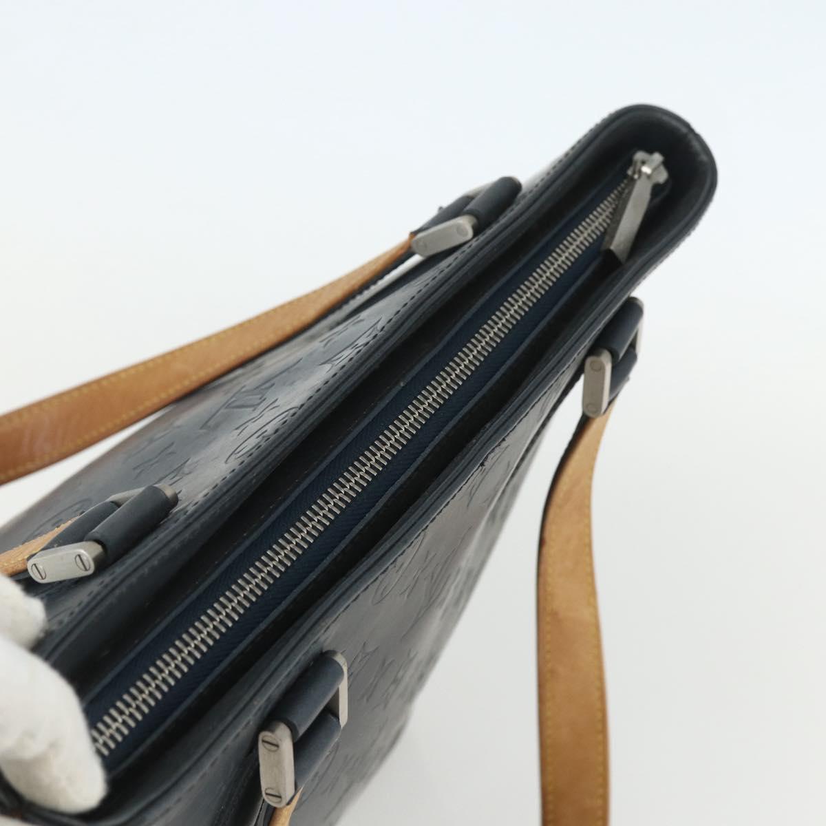 LOUIS VUITTON Monogram Mat Stockton Tote Bag Noir M55112 LV Auth ka417