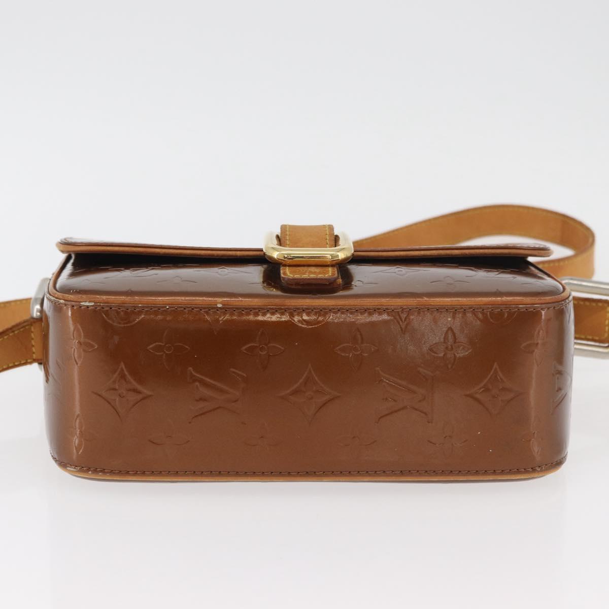LOUIS VUITTON Monogram Vernis Christie GM Bag Bronze M91107 LV Auth ka4178