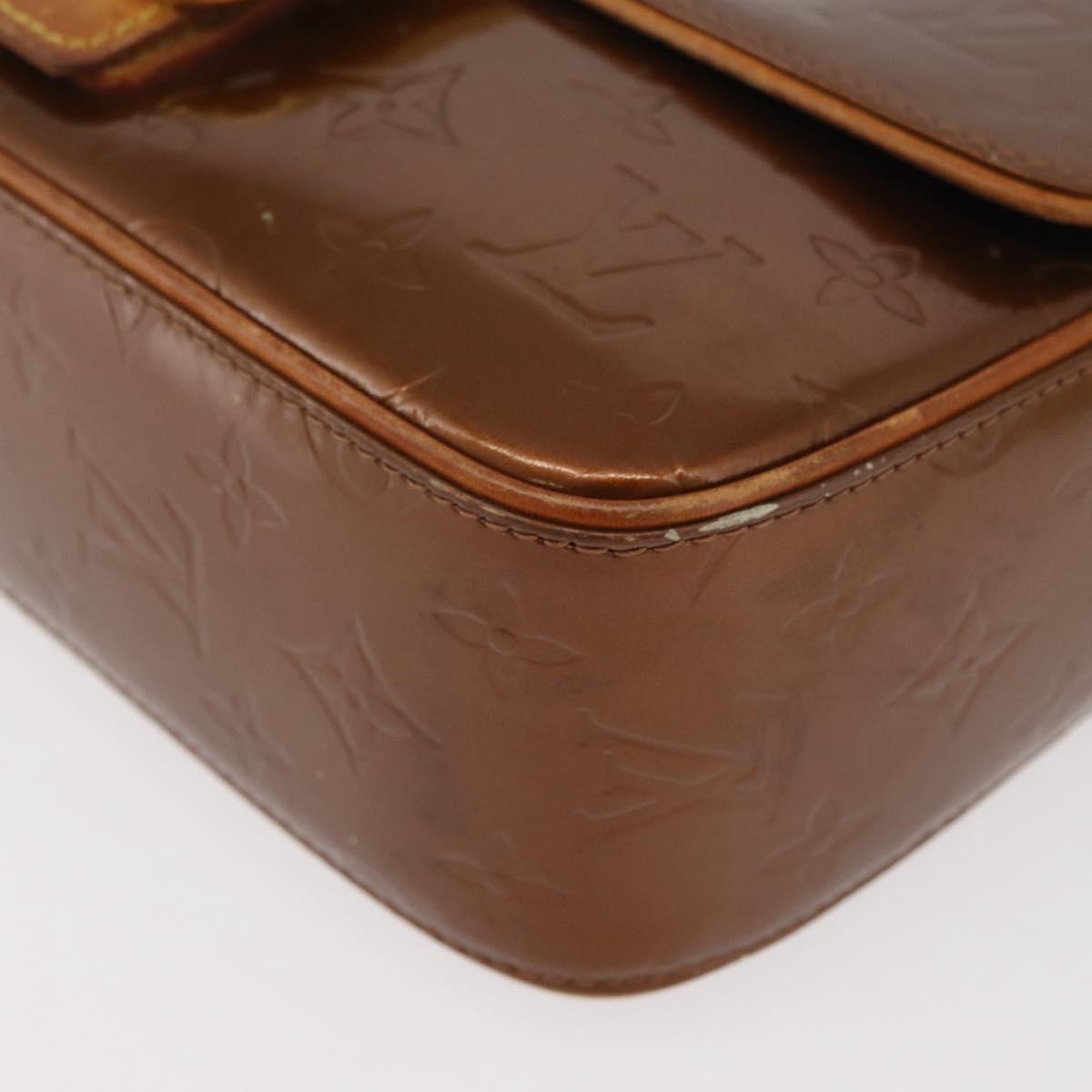 LOUIS VUITTON Monogram Vernis Christie GM Bag Bronze M91107 LV Auth ka4178