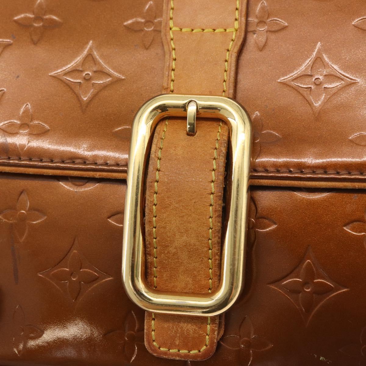LOUIS VUITTON Monogram Vernis Christie GM Bag Bronze M91107 LV Auth ka4178