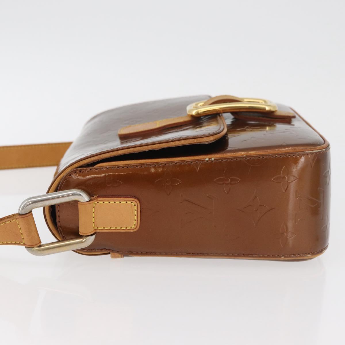 LOUIS VUITTON Monogram Vernis Christie GM Bag Bronze M91107 LV Auth ka4178