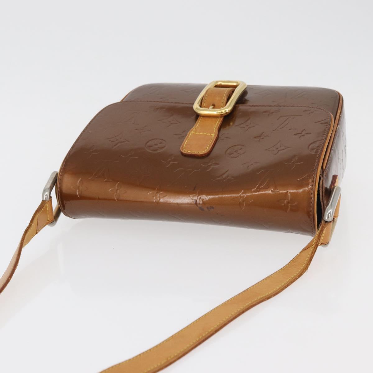 LOUIS VUITTON Monogram Vernis Christie GM Bag Bronze M91107 LV Auth ka4178