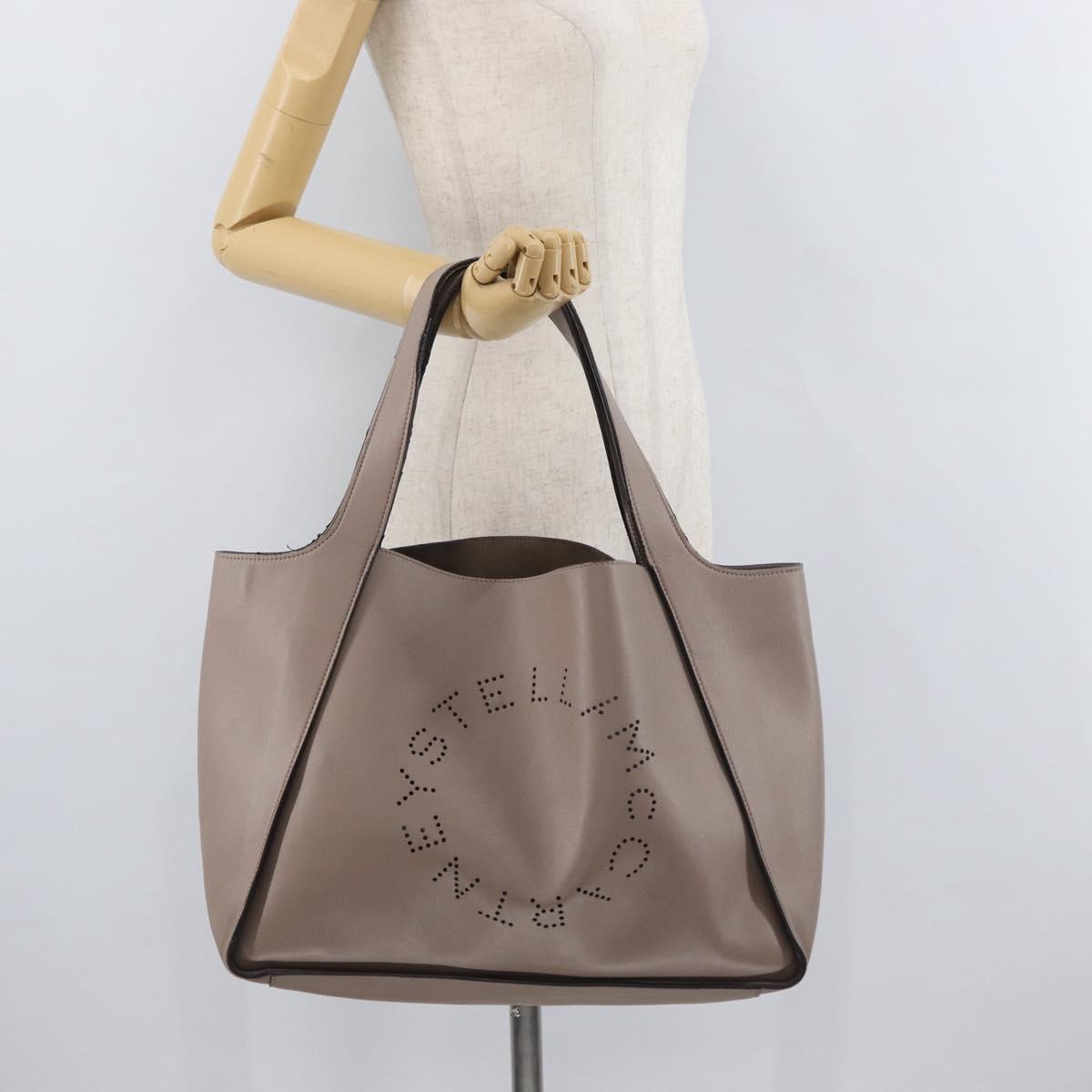 Stella MacCartney Shoulder Bag Leather Beige Auth ka4182