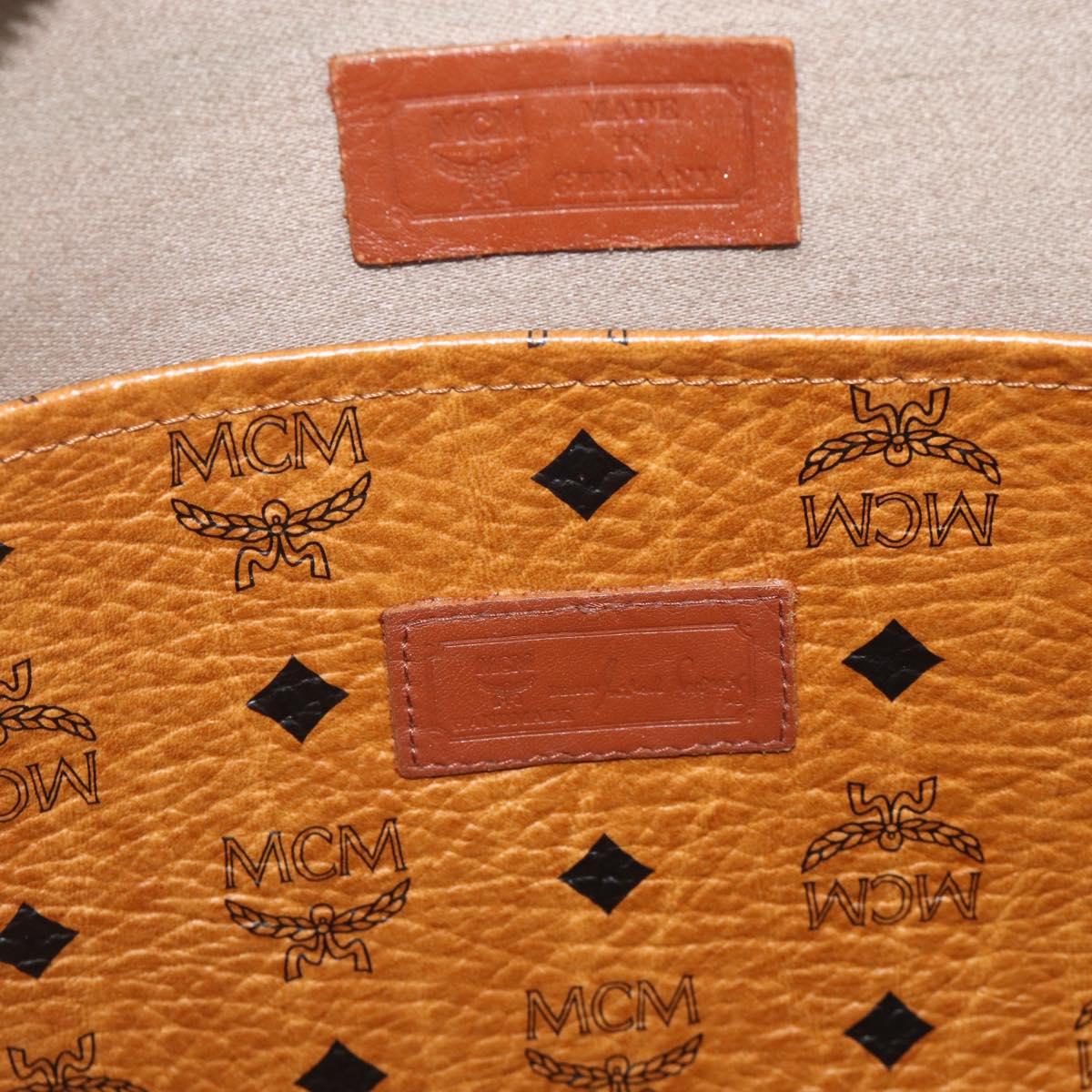 MCM Vicetos Logogram Shoulder Bag PVC Leather Brown Gold Auth ka4183A