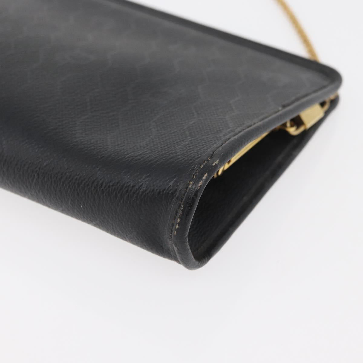 Christian Dior Honeycomb Canvas Shoulder Bag PVC Black Gold Auth ka4185
