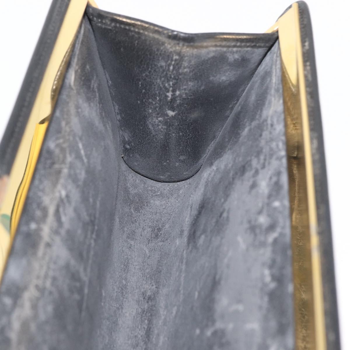 Christian Dior Honeycomb Canvas Shoulder Bag PVC Black Gold Auth ka4185