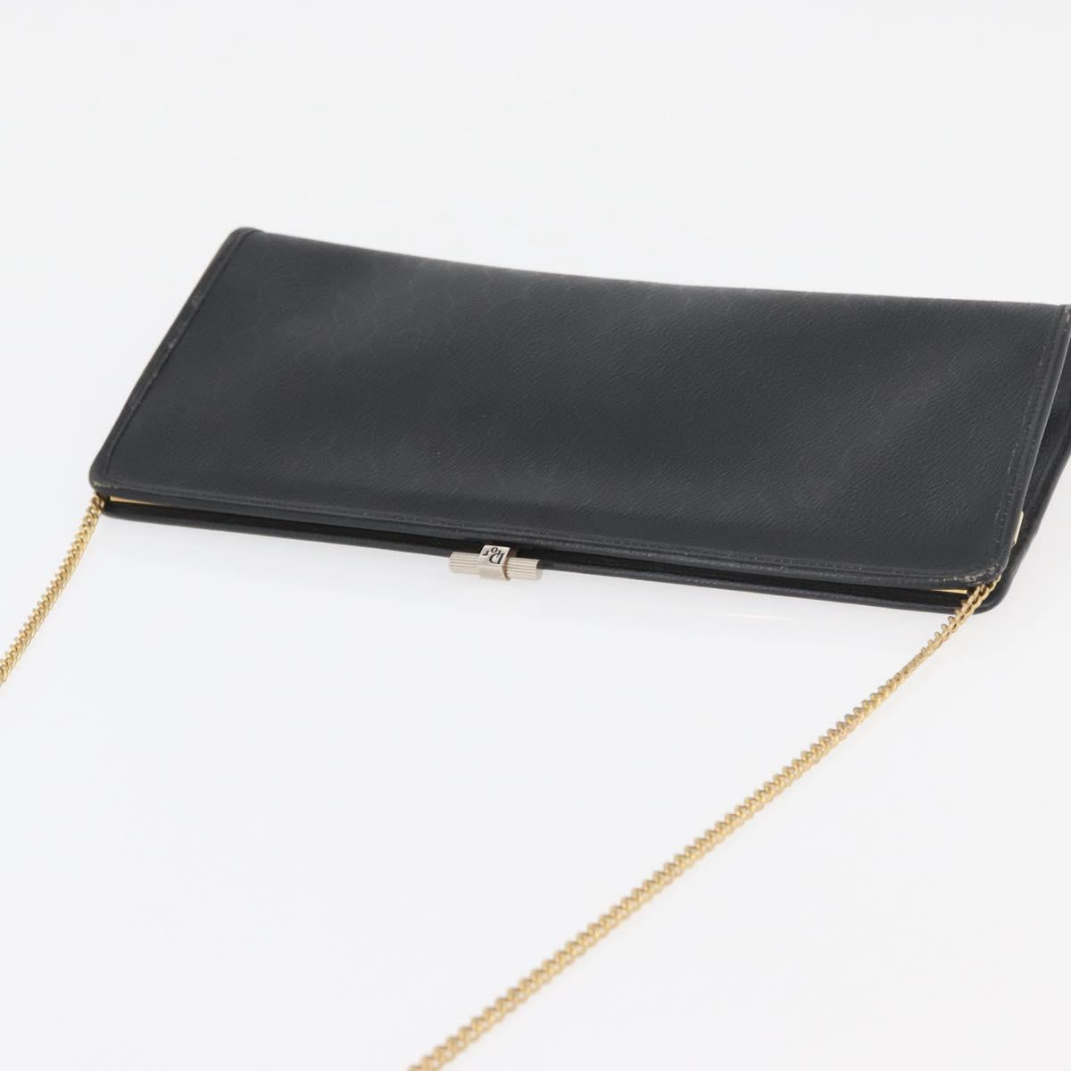 Christian Dior Honeycomb Canvas Shoulder Bag PVC Black Gold Auth ka4185