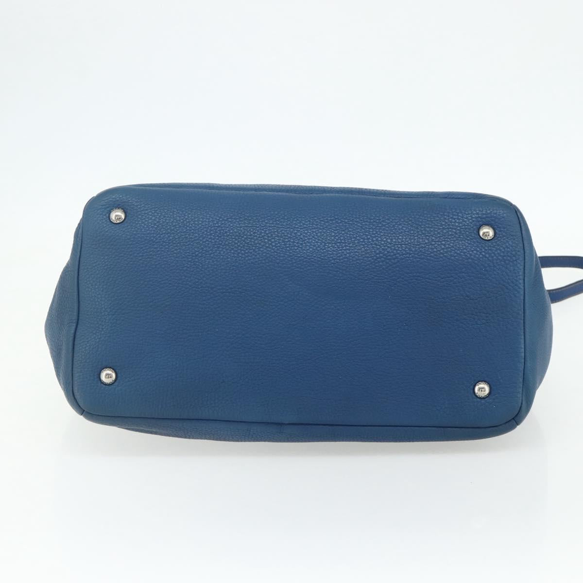 PRADA Hand Bag Vitterodino 2way Blue Silver Auth ka4188A