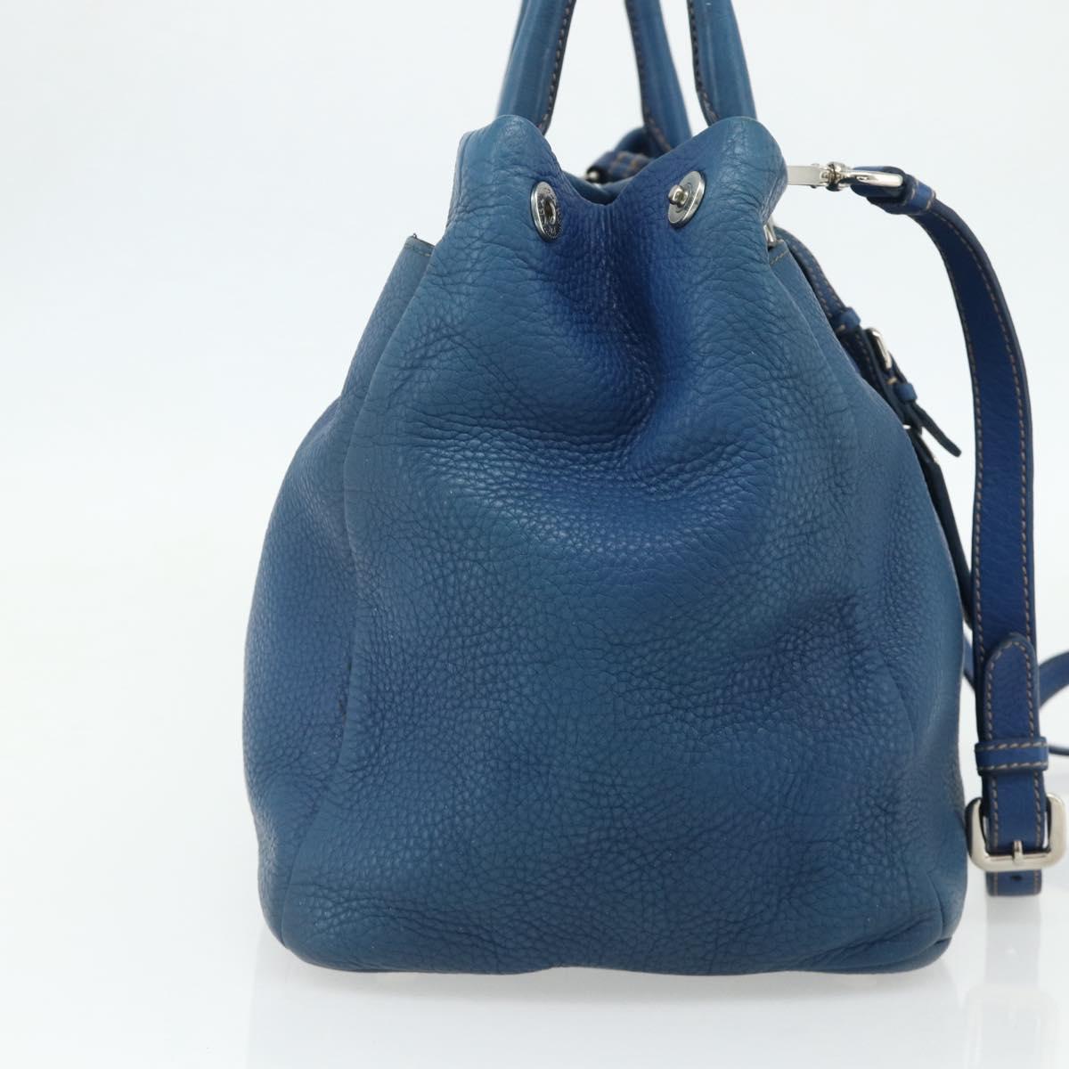 PRADA Hand Bag Vitterodino 2way Blue Silver Auth ka4188A